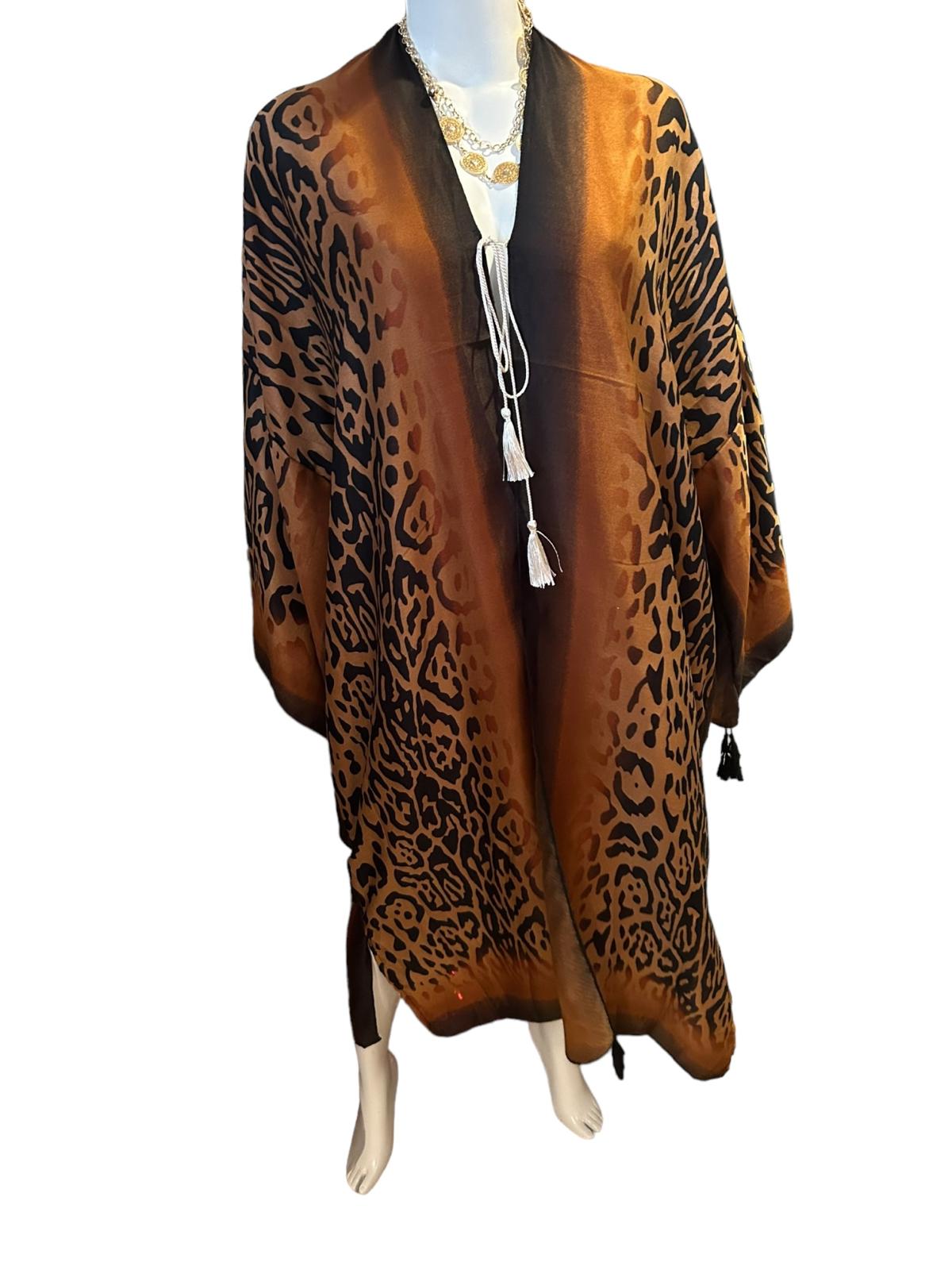 Animal Print Tassel Kimono Duster Collection