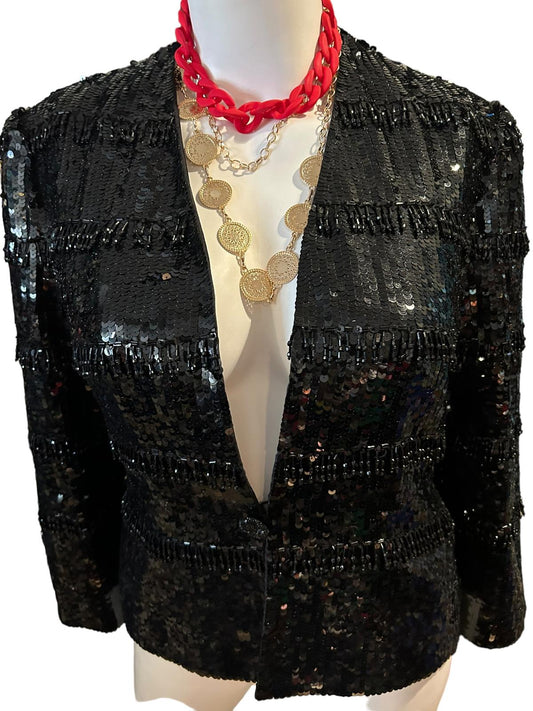 Nolan Miller Vintage Beaded Jacket | One Button Closure