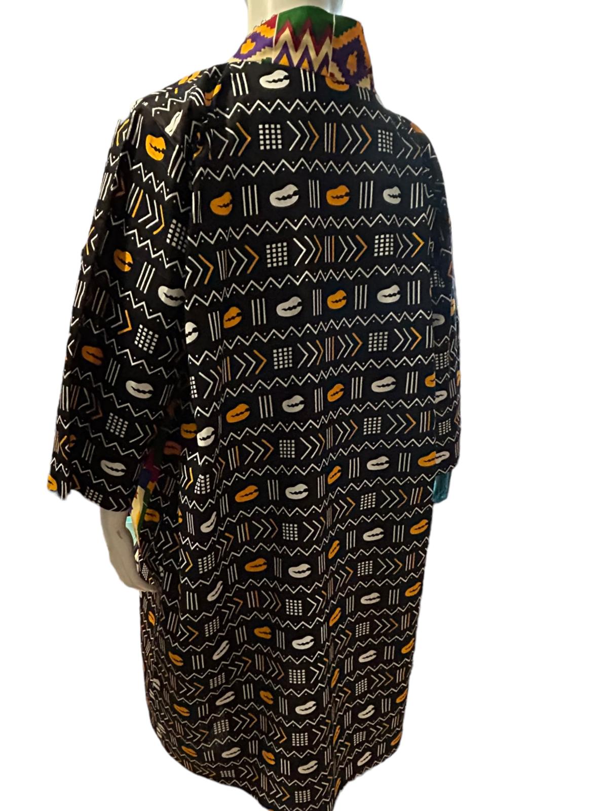 Authentic Ankara Kimono Duster and Earrings With Pockets