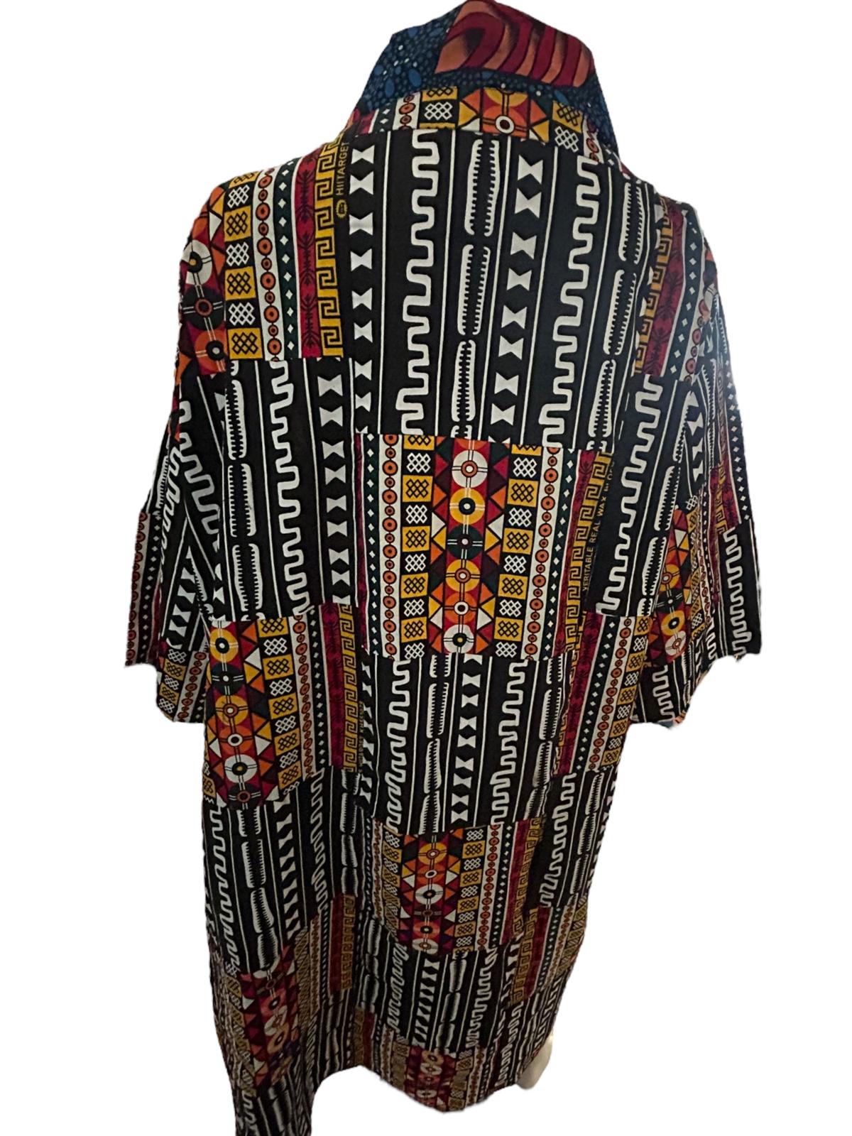 Authentic African Print Ankara Kimono Duster With Pockets