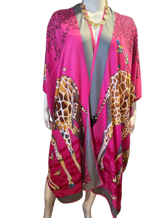 Animal Print Silk Duster